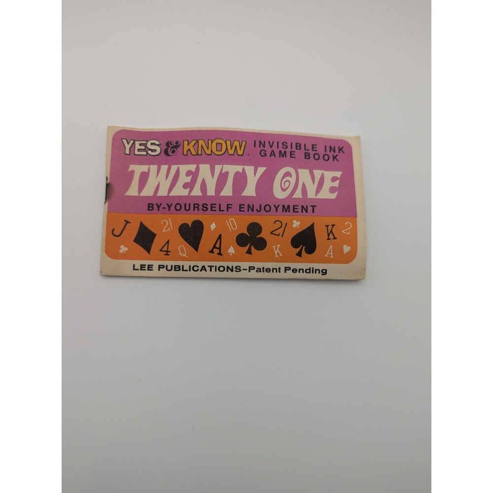 Vintage Yes &‎ Know Invisible Ink Game Book Twenty One By Lee Publications